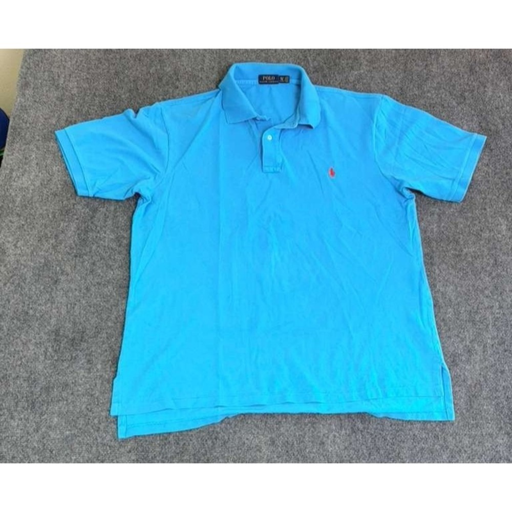 Polo Ralph Lauren Polo Shirt Mens XLT Tall Blue Pique Cotton Short Sleeve Casual